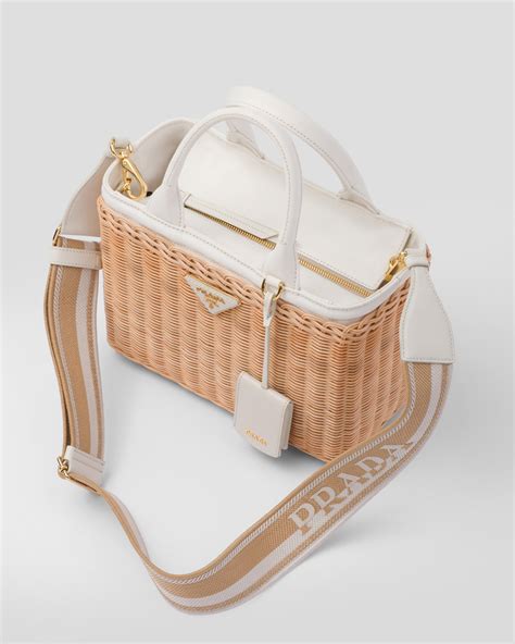 prada double tote|prada wicker tote.